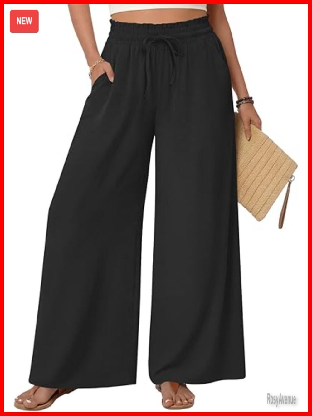 High Waist Wide Leg Palazzo Pants with Pockets